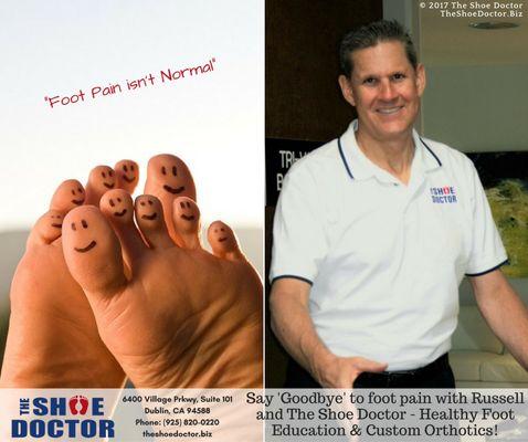 Foot pain is NOT normal! Get your feet checked today! #custom #insoles #orthotics #shoe #foot #sports #pain (We are not podiatrists.)