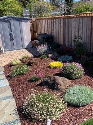 Natural garden with field stones