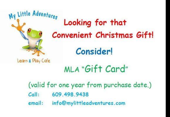 Give concenient Gift this Christmas.  MLA gift card!