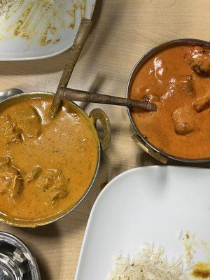 Chicken Korma and Chicken tikka masala, excellent!