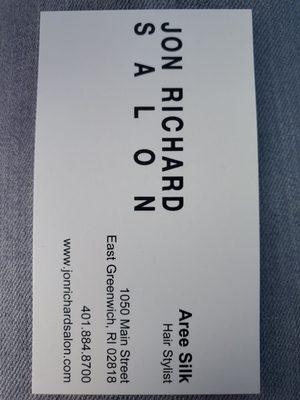 Area's business card