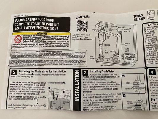 Entire Toilet Kit replacement