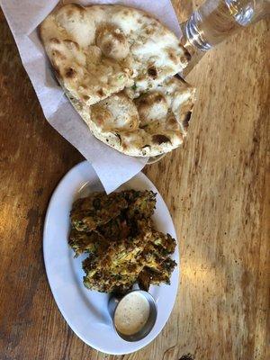 Pakora and garlic naan