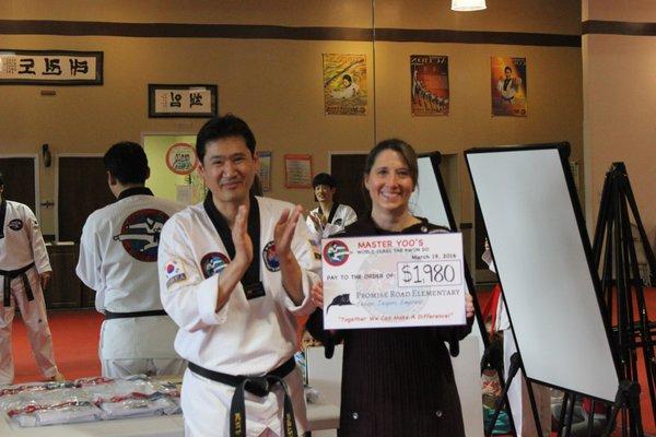 Master Yoo's World Class Kids Program raised $1,980 for Promise Road PTO