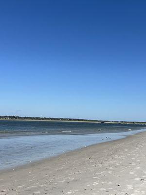 Ocean side beach.