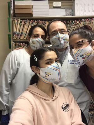 Staff wearing masks for health