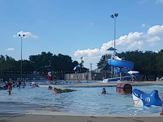 Great public pool w lots of fun stuff for kids of all ages.  room.