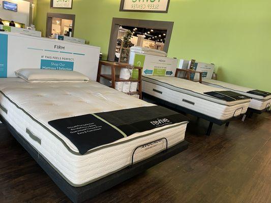 They got the Avocado mattresses in for folks to try out