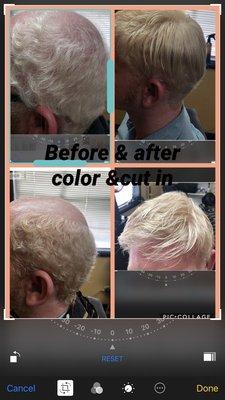 Hair before &after cut in