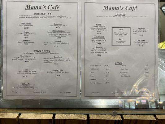 Extra menu in addition to the regular breakfast and lunch burritos.