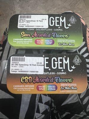 Space Gem Gummies Sour and 1:1 CBD SpaceDrops