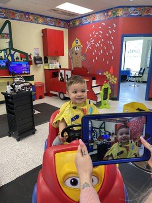 Son's first haircut