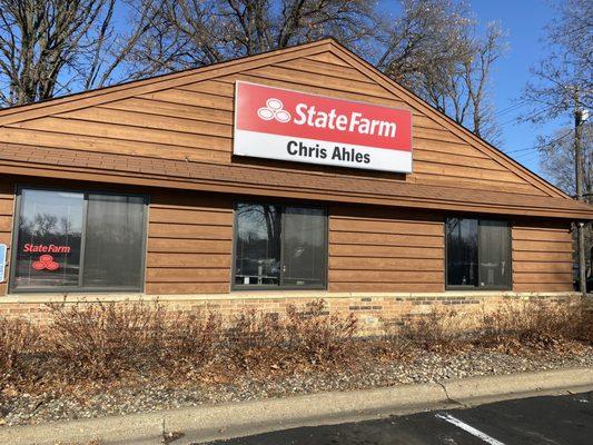 Front of the building and new sign!