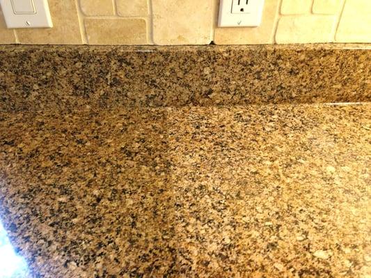 Poorly matched granite at seam