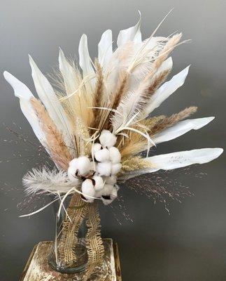 Feathers, textures and grasses - Maid Of Honor Bouquet