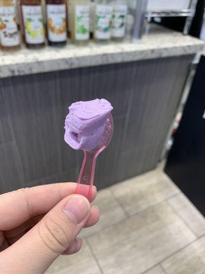 Ube gelato sample