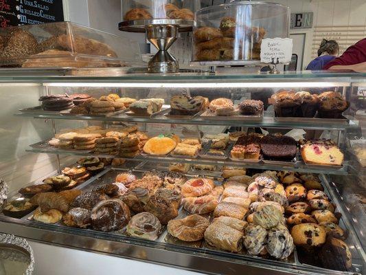 Bakery views with assortment of sweets and treats