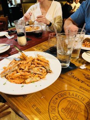 Penne ala Vodka Dinner with blackened chicken $16.