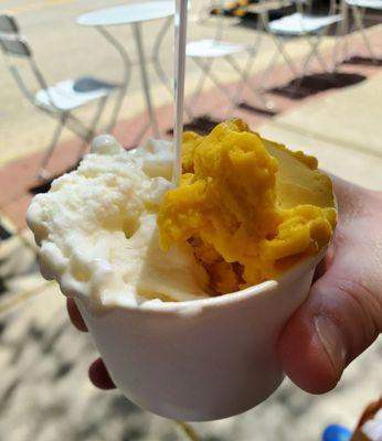 Small gelato: coconut & mango