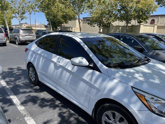 Limo Tint I'm back windows and 35% in front! I even got limo tint on the sun visor strip!