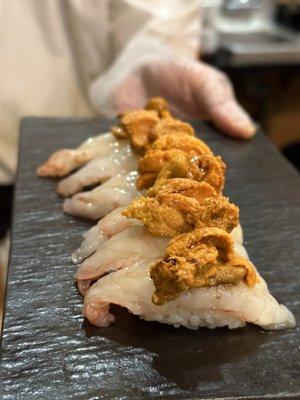 Shrimp and Uni Sushi