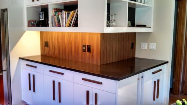 Laurelhurst kitchen with black concrete counters.