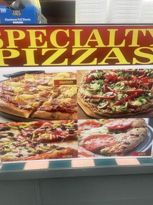 Specialty pizzas