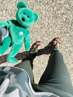 GREEN with envy on Saint Patty's in my studded LV sandals