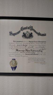 Murray was first licensed to practice law in his native state of Pennsylvania in 1965