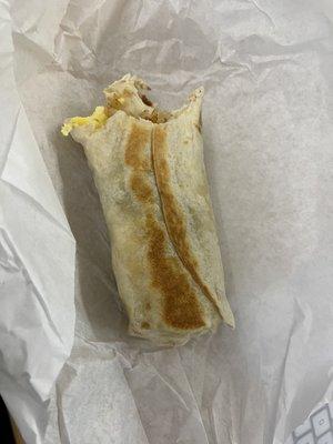 Breakfast burrito with sausage