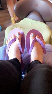 Pedicure by Sue! Polish dries remarkably fast!