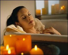 Enjoy our scented candles, bath & body goods plus spa comforts.