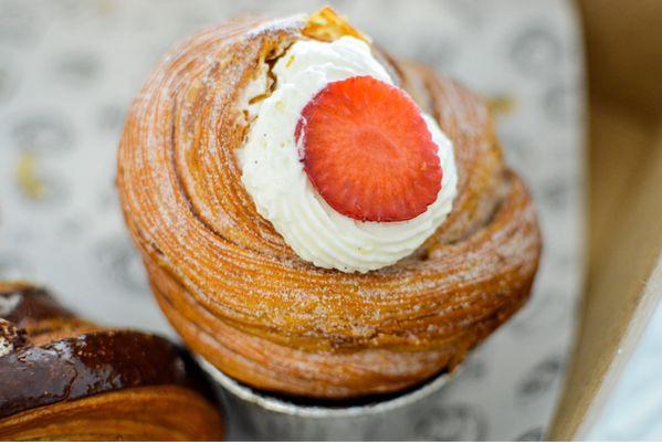 Strawberry cruffin