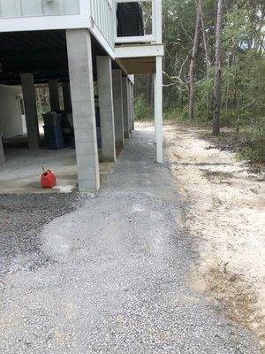 Installed this A-base Gravel sloping 4ft out from this concrete slab.