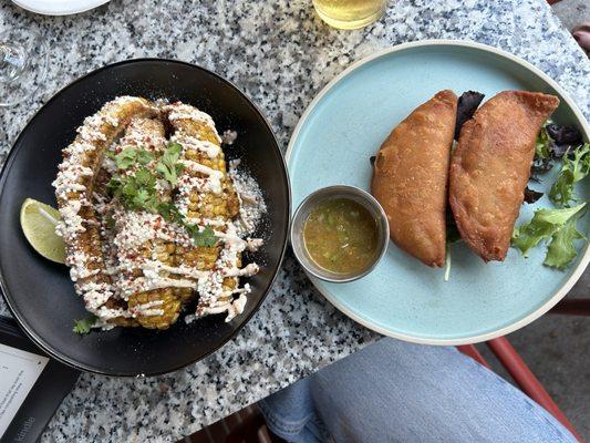 Corn ribs & GF chicken empanadas