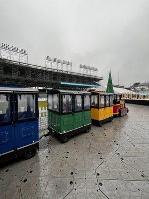 Train ride for little tots- ride goes around the infield of Wrigley