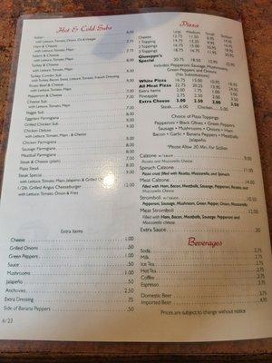 Full Menu 7/27/23 3 of 3