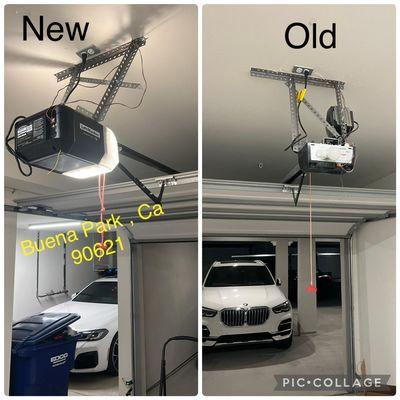 New garage Door LiftMaster opener installed