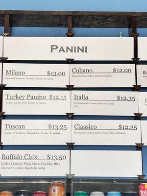 Panini Menu