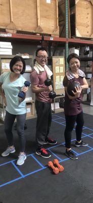 My clients June, Steven, and Judy still smiling after their workout