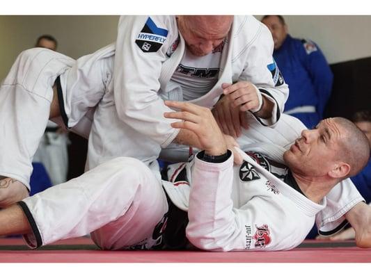 Bryan "Diabo" Evans training with his instructor Professor Rafael Lovato Jr.