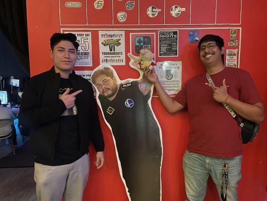 Lusion and Jsan posing with the T.O. JL cutout