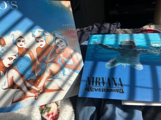 Two of the records we got (I already took the plastic seal off).