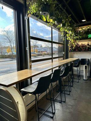 Dining area that opens in the summertime