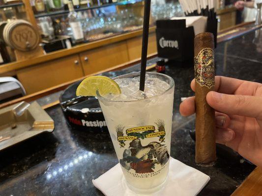 Willys famous margarita and a Gurkha