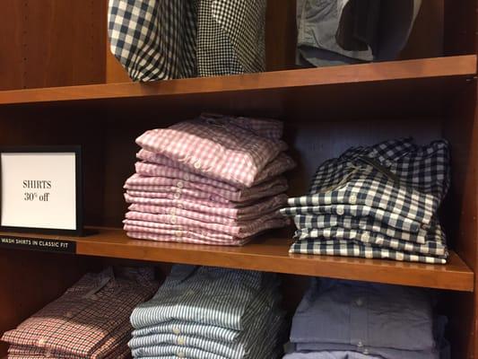 Despite the sale sign, the black and white plaid shirts next to it are NOT on sale.