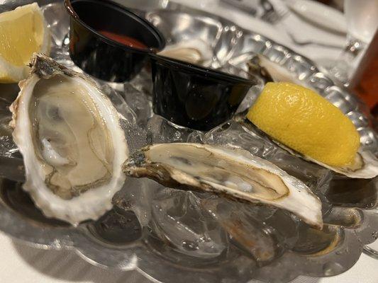 Moonstone Oysters for appetizer.