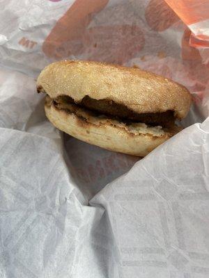 Beyond Sausage on English muffin (say no egg, no cheese to make vegan) - it was dry but good.