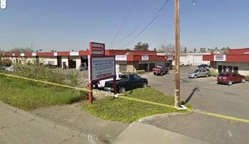 The entrance to the Modesto Automotive Center off N. 9th Street near Carpenter Rd.