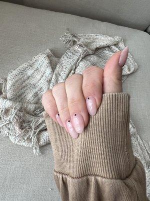 Manicure with little nail art.